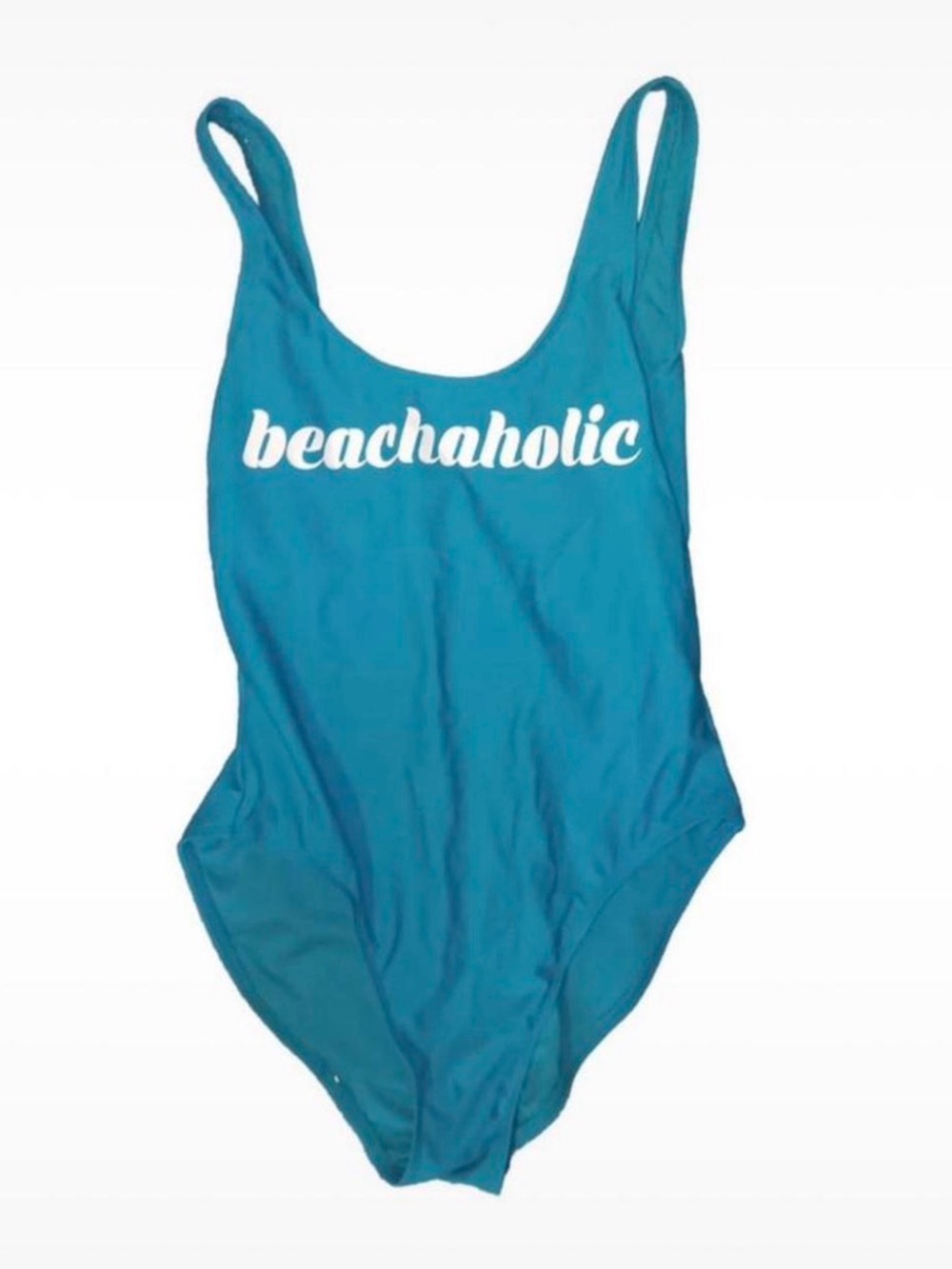 No Boundaries Turquoise "beachaholic" One-Piece Swimsuit